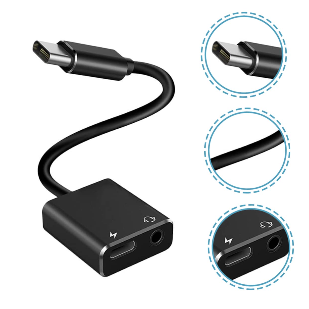 Mikikit 4pezzi Adattatore Usb c Con Caricatore Convertitore Headphone Splitter Compatibile Per Smartphone e Design Compatto e Leggero Trasmissione Audio Chiara e Efficiente
