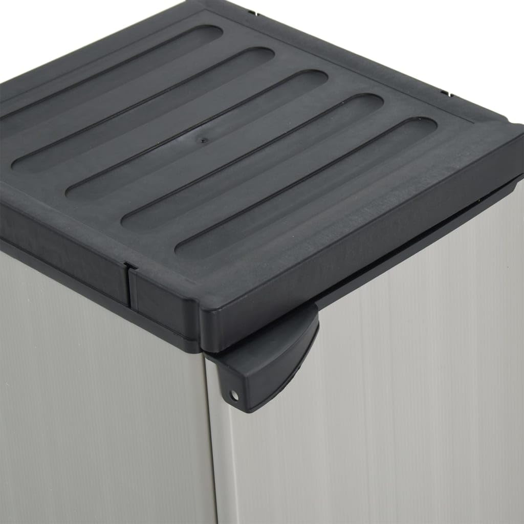 Generico Armadietto da Giardino con 1 Ripiano Grigio e Nero 35x40x85 cm,Armadietti e stipi