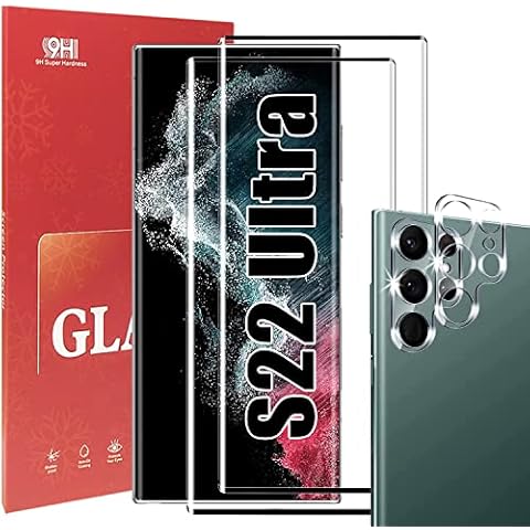 Screen Protector Galaxy S22 Ultra[2+1 Pack]S22 Ultra Tempered Glass Screen Protector,3D HD Fingerprint Unlock Protector for Galaxy S22 Ultra Cover