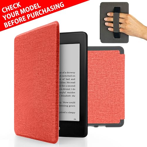 MyGadget Funda para Amazon Kindle Paperwhite 10ª Generación 2018 (PQ94WIF)   Case para E   Reader | Ebook   Carcasa de con Agarre elástico y Tapa Magnética   Rosa