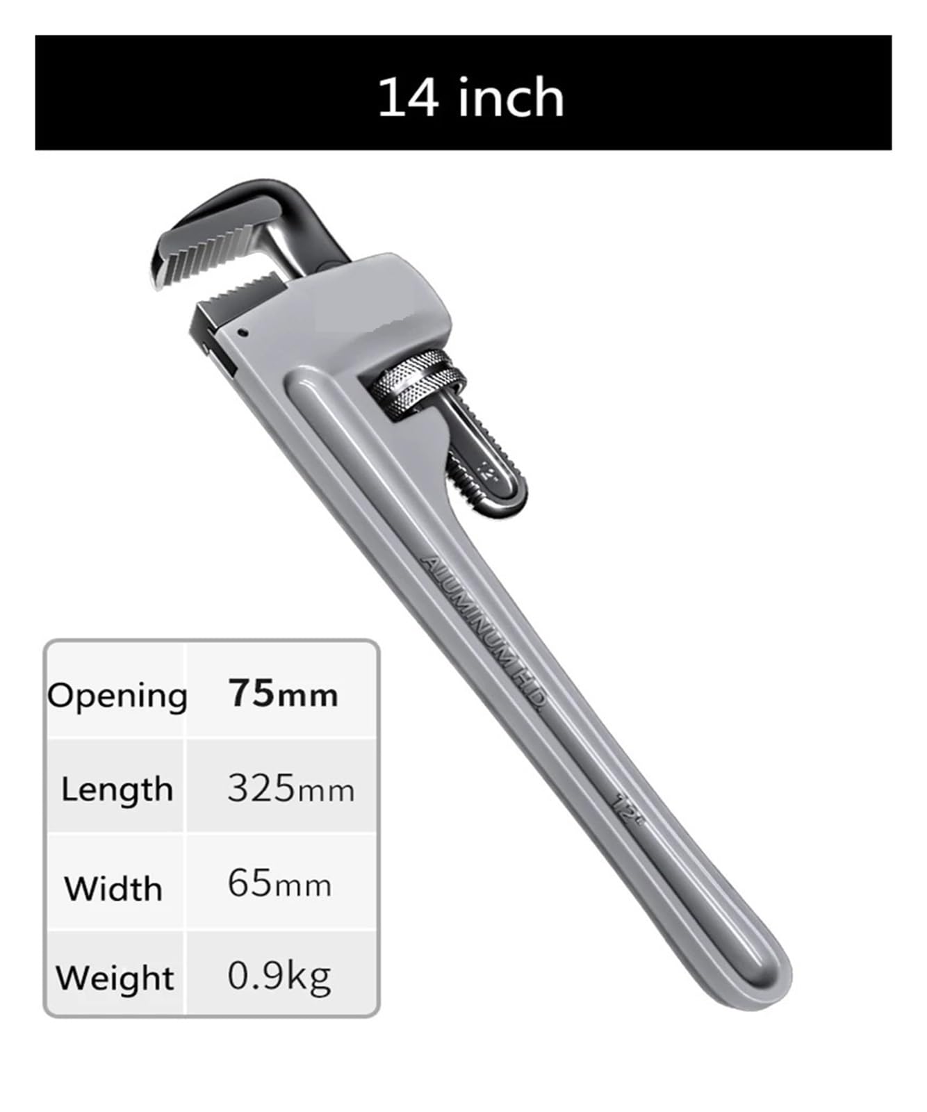 Klucz do rur aluminiowy klucz do rur klasy przemysłowej domowy uniwersalny klucz szybki dwufunkcyjny wielofunkcyjny hydrauliczny duży klucz do rur (35 cm)