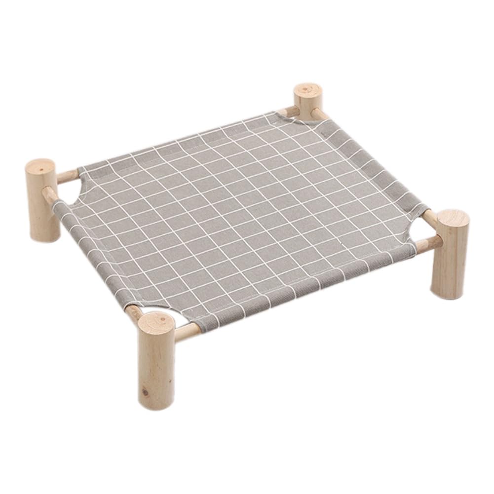Osmond Hamaca para gatos y perros, hamaca de madera para gatos, cama de refrigeración elevada, desmontable, portátil, para interiores y exteriores, adecuada para mascotas C