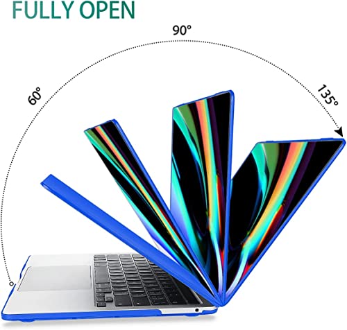 Image of SwooK Moca Case for M2 MacBook Pro 13 Inch with /Without Touch Bar Plastic Hard Shell Case Cover with Keyboad Dustplugs Trackpad (Dark Blue)
