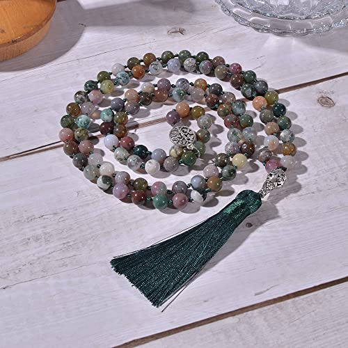 image for Hovaete 108 Mala Prayer Beads Necklace Natural Stones Meditation Yoga 
