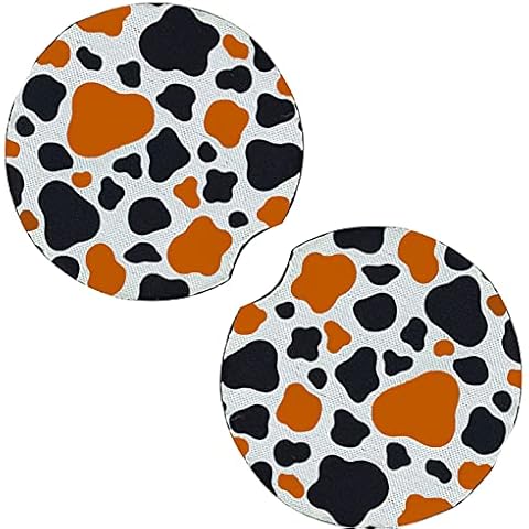 Car Coasters for Drinks Absorbent, Cute Car Coasters for Women & Man,Cup Holder Coasters for Your Car with Fingertip Grip, Auto Accessories for Women & Lady,Snow Leopard Pack of 2 Cover