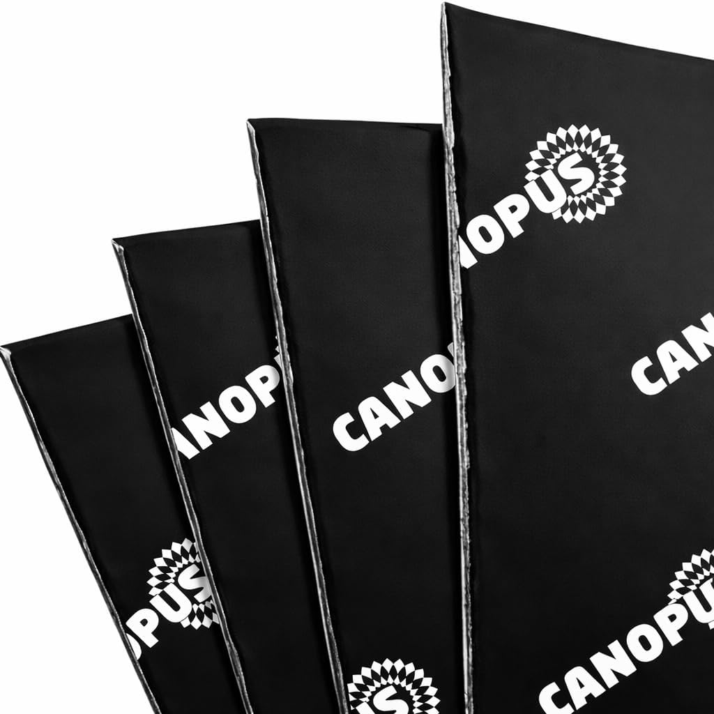 CANOPUS Professional Car Sound Deadening Self Adhesive Mat, 80 mil (2 mm) 10 sqft Butyl Sound Deadener Mat Audio Car Sound Dampening for Car Trunk, Door, Floor and Ceiling, Sound Deadening Mat Black