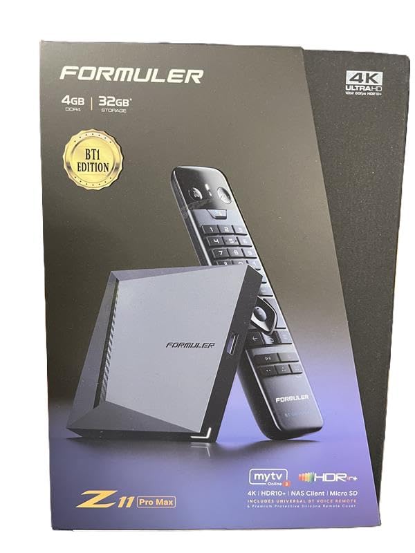 Formuler Z11 Pro MAX 4K Android 11 Ott Streamer Multimedia 4GB RAM 32GB Flash WiFi 6th, Negro