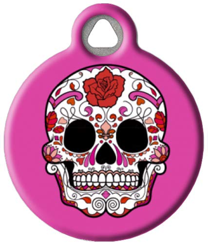 Dog Tag Art Dia De Los Muertos Sugar Skull Pet ID Tag for Dogs and Cats Small Size