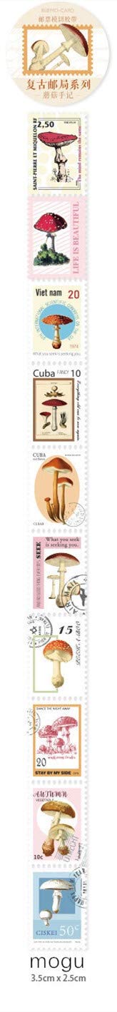 ZXF 25mmx5m Kawaii Cute Stamp Patterns Paper Retro Masking Tape Vintage Stickers Scrapbooking Decorative Washi Tapes Office Supplies (Color : Mogu)