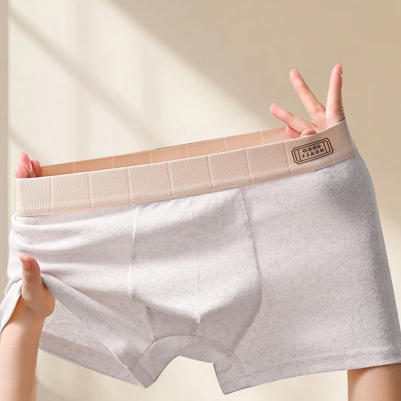 1 Pcs Men's Cotton Boxer Briefs,Wicking Underwear,Comfortable,Soft,Breathable,Regular,Purple2