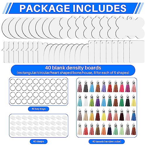 Ocnvlia 160 Pcs Sublimation Ornament Blanks Keychain Tassels Set - Image 2