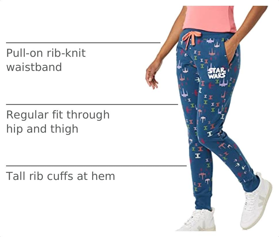 Image of Amazon Essentials Disney | Marvel | Star Wars Women's French Terry Fleece Jogger Sweatpants