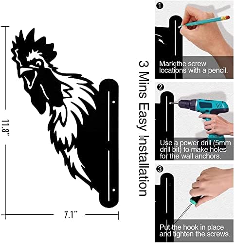 Miniatura 2 de TOKLYUIE Arte metálico de animales Peeping  Arte metálico de granja con vaca asomada para decoración de jardín, granja al aire libre, patio trasero,