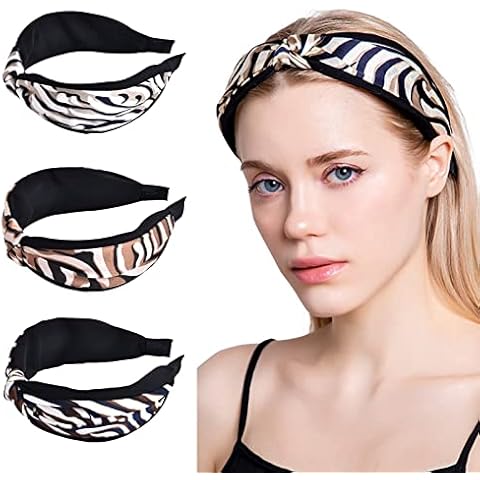 Gloppie 3 Pack Women's Headband Teacher Gift Non-Slip Vintage Printed Bow Elastic Hair Headbands Bands Stretchy Hair Scrunchies Women Summer Hair Accessories for Daily Spa Facial, Wearing, Dating Cover
