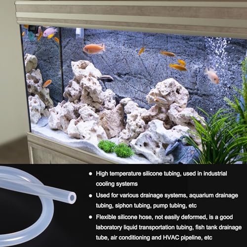 Image of 3.3ft 1-1 /2 inch ID x 1-3 /4 inch OD Silicone Tubing Clear Industrial Plastic Tubing Pure Silicone Hoses for Pump Siphoning Draining Irrigation Brewing