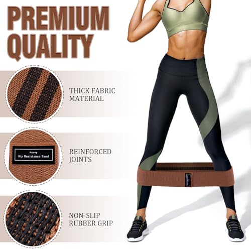 Image of 12 Pcs Fabric Resistance Bands for Working Out Non-Slip Booty Exercise Loop Bands for Women Men Glutes Hip Thigh Butt Yoga Pilates Fitness Gym, Light Medium Heavy