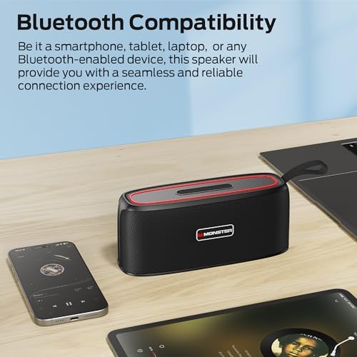 Monster Portable Bluetooth Speaker,30W Loud Sound, IPX6 Waterproof Speaker,20 Hours Playback, Bluetooth 5.4 TWS Pairing, Speakers for Home, Outdoors, Travel — view 5