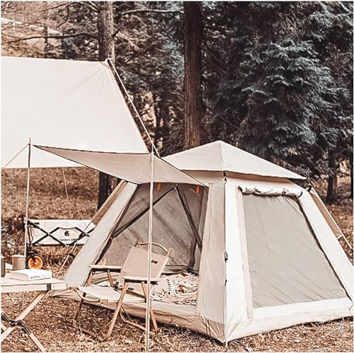Tente de camping 4 places avec protection solaire efficace et structure stable pour bivouac