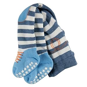 FALKE Crawler Boy (D) B TI uniseks-baby maillot van katoen, gestreept, met kniepads