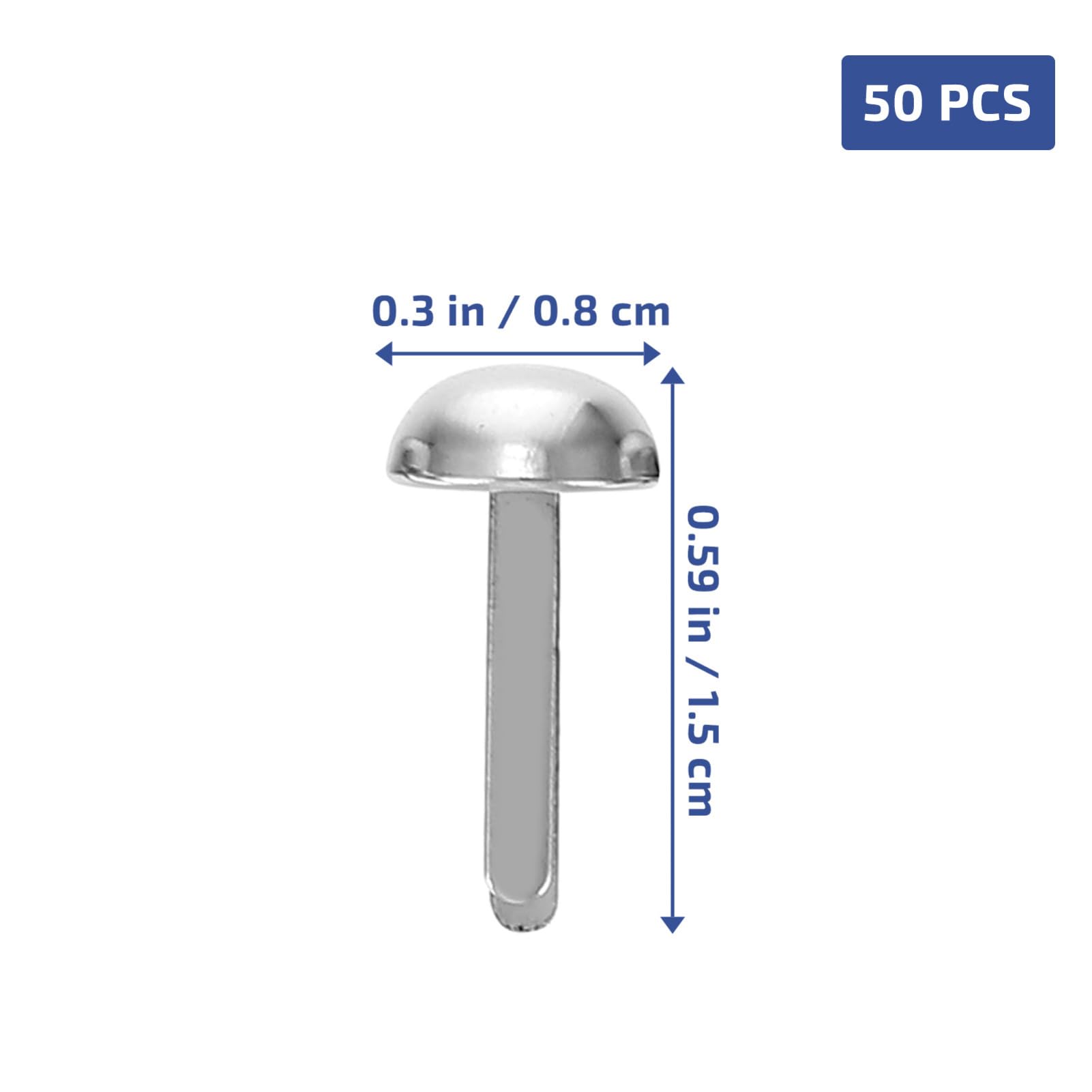 OSALADI 50Pcs Decorative Two Legged Nails for DIY Crafts Durable Mini Brads for Suitcase and Shoulder Bag Rivets for Creative Projects and Handicrafts