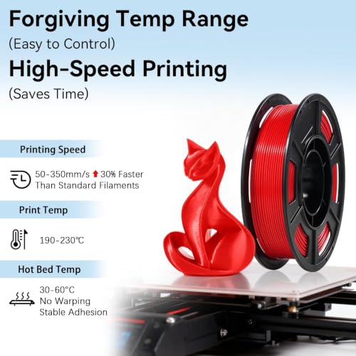 Image of Dynta 3D Printer Filament 250g 53mm Spool - 1.75mm High Precision Regular PLA Compatible with FLASHFORGE, Bambu Lab A1, Creality Ender-3 V3, Black, White, Red, Green, Blue, Purple for Beginners