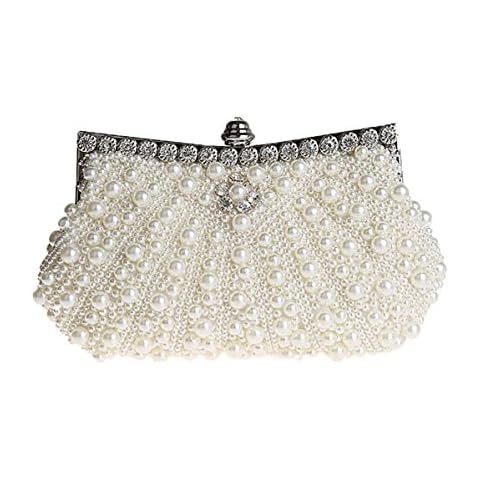 HONGCI Off White Glitter Pearl Clutch Bag Cover