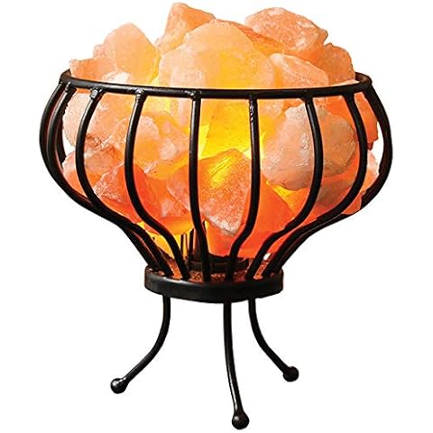 Gleam Himalayan Basket Salt Lamps.Pure Salt Lamps with Different Color Shape and Sizes Hand Crafted Salt Crystals from Original Himalayan Mountains Healing Ionizing Premium Quality (Flower Basket) Cover