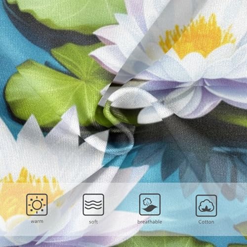 Toddler Underwear Custom 2t Cotton Panties Little Girl Colorful Underpants Briefs Elegant White Lotus Flowers3