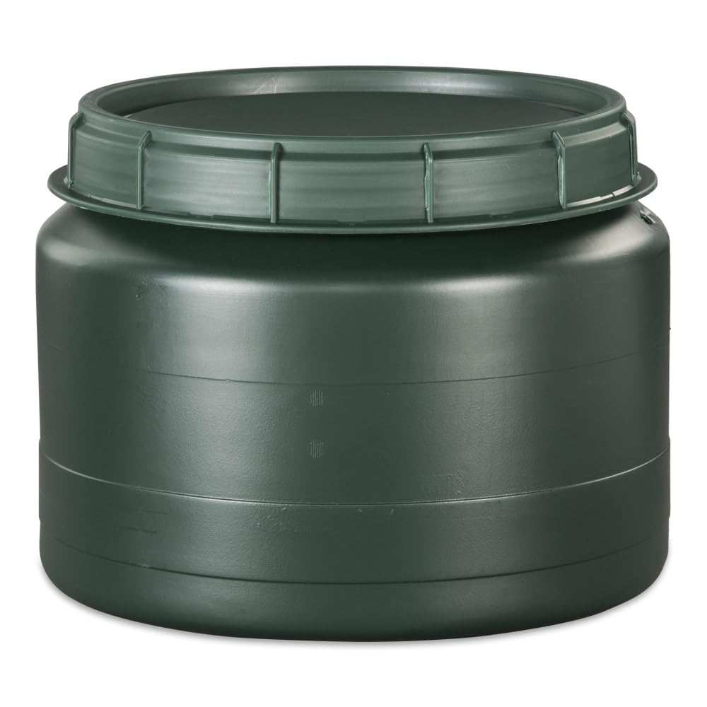 Weithalsfass mit Drehdeckel, Futtertonne HDPE, Fass mit Schraubdeckel grün, weiß (25 Liter grün)