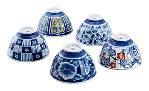飯碗 おしゃれ : 有田焼 染錦絵変り 茶碗 セット(飯碗 5個セット) Japanese Rice bowl x5pcs set Porcelain/Size(cm) Φ12x7.3/No:762973