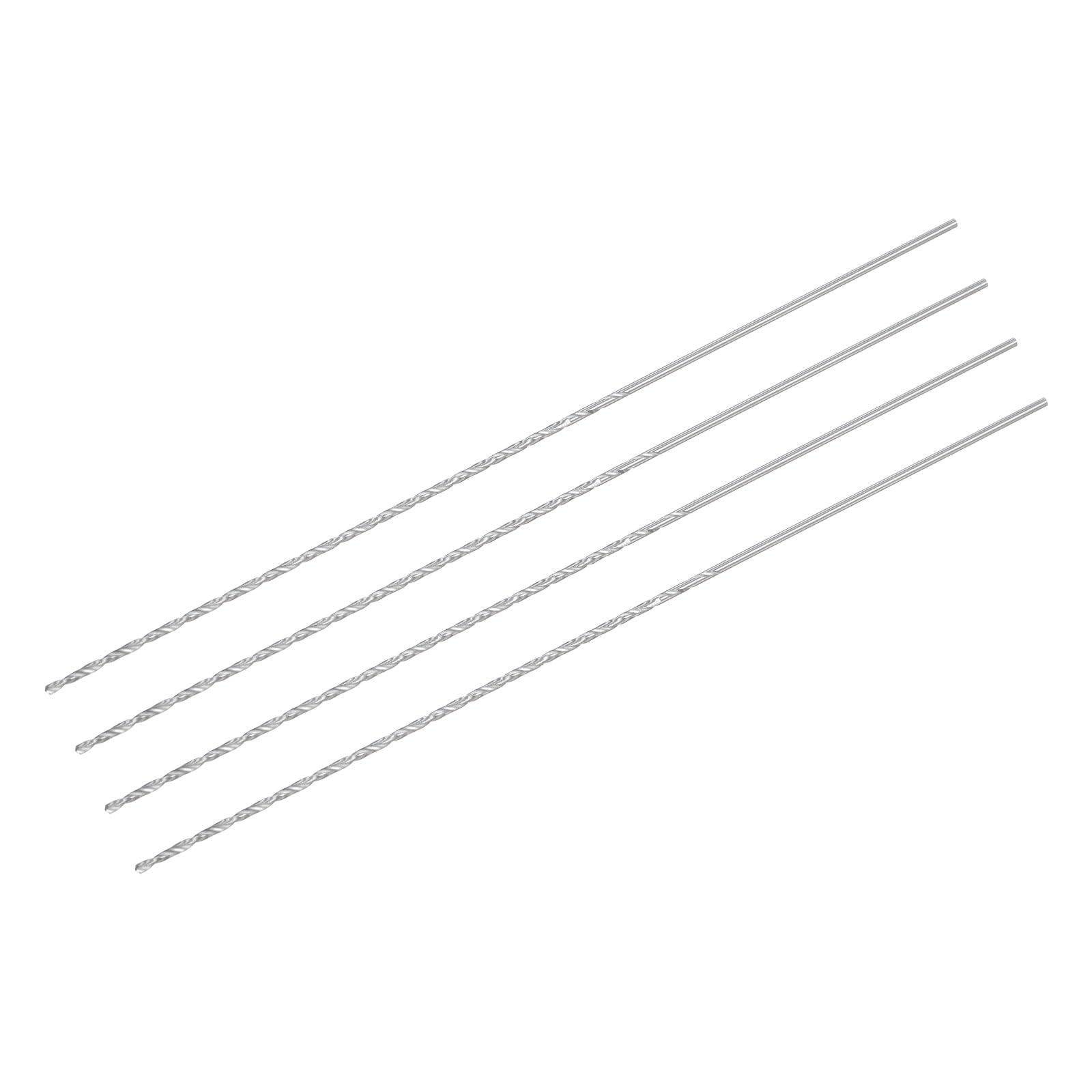 uxcell 1mm Twist Drill Bits, High-Speed Steel Straight Shank Extra Long Drill Bit 160mm Length for Wood Plastic Aluminum, 4pcs