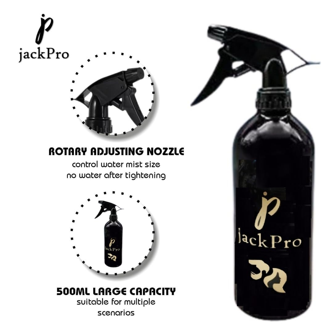 jackPro Signature Hair Kit | Hair Cutting Cape, Mustache & Beard Scissors, Dusting Brush, 500ml Spray Bottle | For Barber, Unisex Salon, Home (Pack of 6) 3