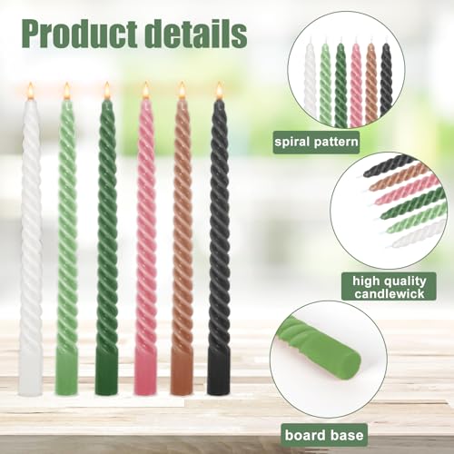 Bougies coniques en spirale sans coulure pour protéger vos tables de dîner