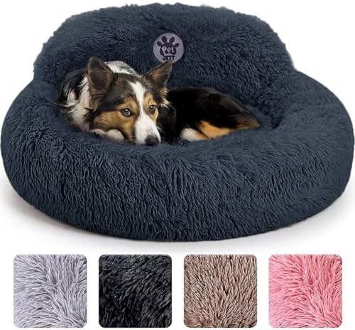 PetJett Calming Dog Bed Medium Size Dog - 30'' Donut Bed, Washabl...