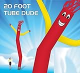 20 Foot Fly Guy - Inflatable Tube Man - Sky Puppet Dancing Balloon. Fits all 18 inch fans. Red Body with Yellow Arms - Fabric Only