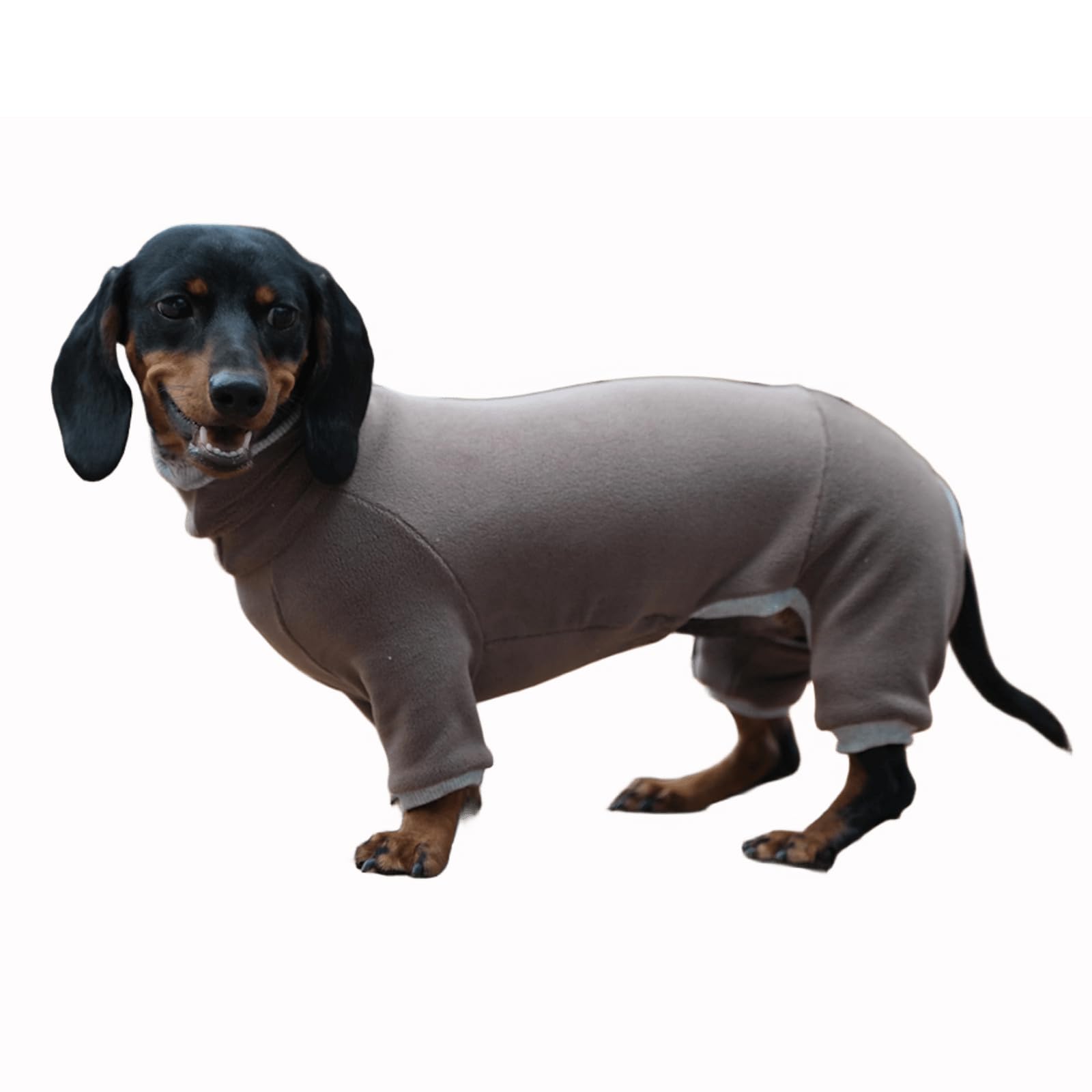 UOSIA Dachshund Clothes For Dog Fleece Warm 4-Leg Turtleneck Small Dog Onesie Pajamas Lightweight Soft Cozy Mini Dachshund Sweatshirt Sweater For Doggy