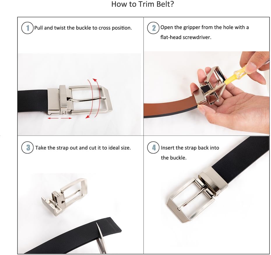 Men's Belt and Wallet Combo Gift Set | 1.35" Wide Reversible Belt with Swivel Buckle One Size 44" for Dress Casual Jeans | Slim Top-Grain Leather Bi-Fold Wallet - Image 7