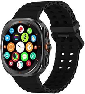 ساعة ذكية هاينو تيكو ألمانيا-17 بشاشة اموليد مميزة الدقة، مع 3 أساور سيليكون، أسود