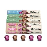 Belmio Capsule Compatibili Nespresso, Gusti Cocco, Nocciola e Pistacchio, Capsule di Caffè a Tostatura Forte, Intensità 6, Autentica Qualità Belga, 3 Varianti di Gusto, 50 unità