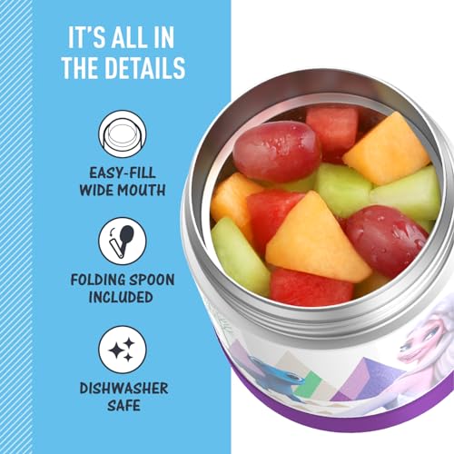 Image of THERMOS FUNTAINER Insulated Food Jar - 10 Ounce, Frozen 2 - Kid Friendly Food Jar with Foldable Spoon