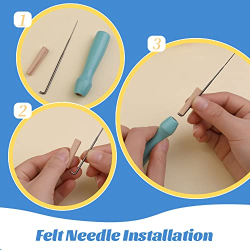 Bagerla Needle Felting Kits For Beginners, Needle Felting Supplies Kits With Step-By-Step Video, Orange Cat Model, Felting Foam Mat, Colorful Wool Needle Felting Starter Kit For Diy Handcraft Project #TOP3