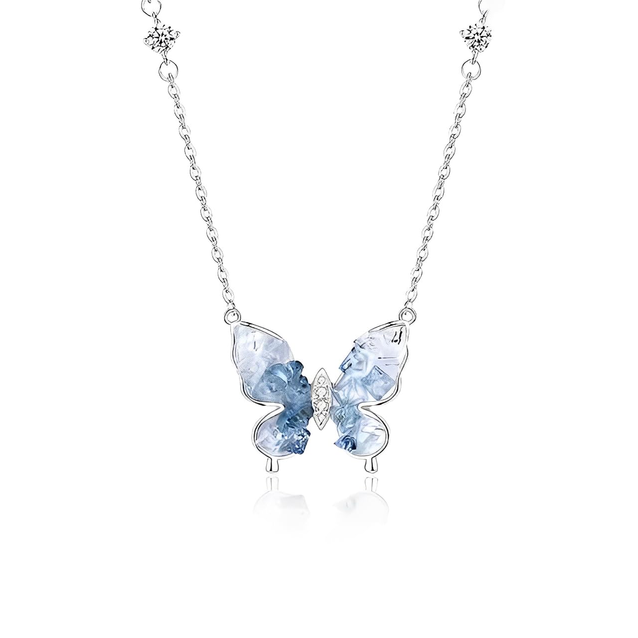 Collier papillon argent décolleté parfait pour mariage et soirée - 8