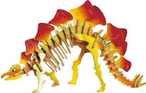 Stegosaurus Dinosaur Color 3D Wooden DIY Jigsaw Puzzle - Arts and Crafts Gifts for Kids and Adults …