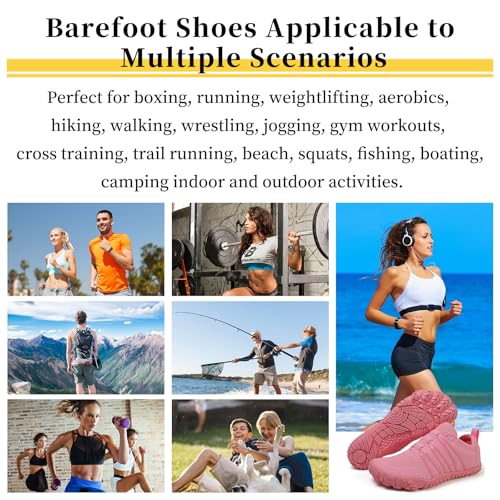 Image of Mens Womens Barefoot Shoes Slip On Water Shoes with Wide Toe Box Zero Drop Design Minimalist Footwear ldeal for Walking Hiking and Grounding Activities