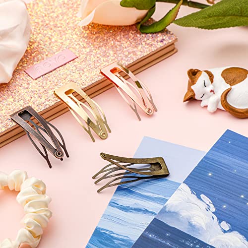 80 Pcs Double Grip Hair Clips Metal Snap Hair Clips Grip Hair Clips Barrettes For Women Hair Accessories For Women Girls, 4 Colors (Rose Gold, Kc Gold, Vintage Red, Vintage Green) #TOP4