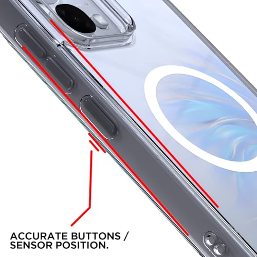 Image of Amazon Basics Back Cover for Oppo F33 5G / Oppo F31 5G Mag-Safe Shockproof PC + TPU Protective Case Magnetic Support Bumper Case (Transparent Mag-Safe)