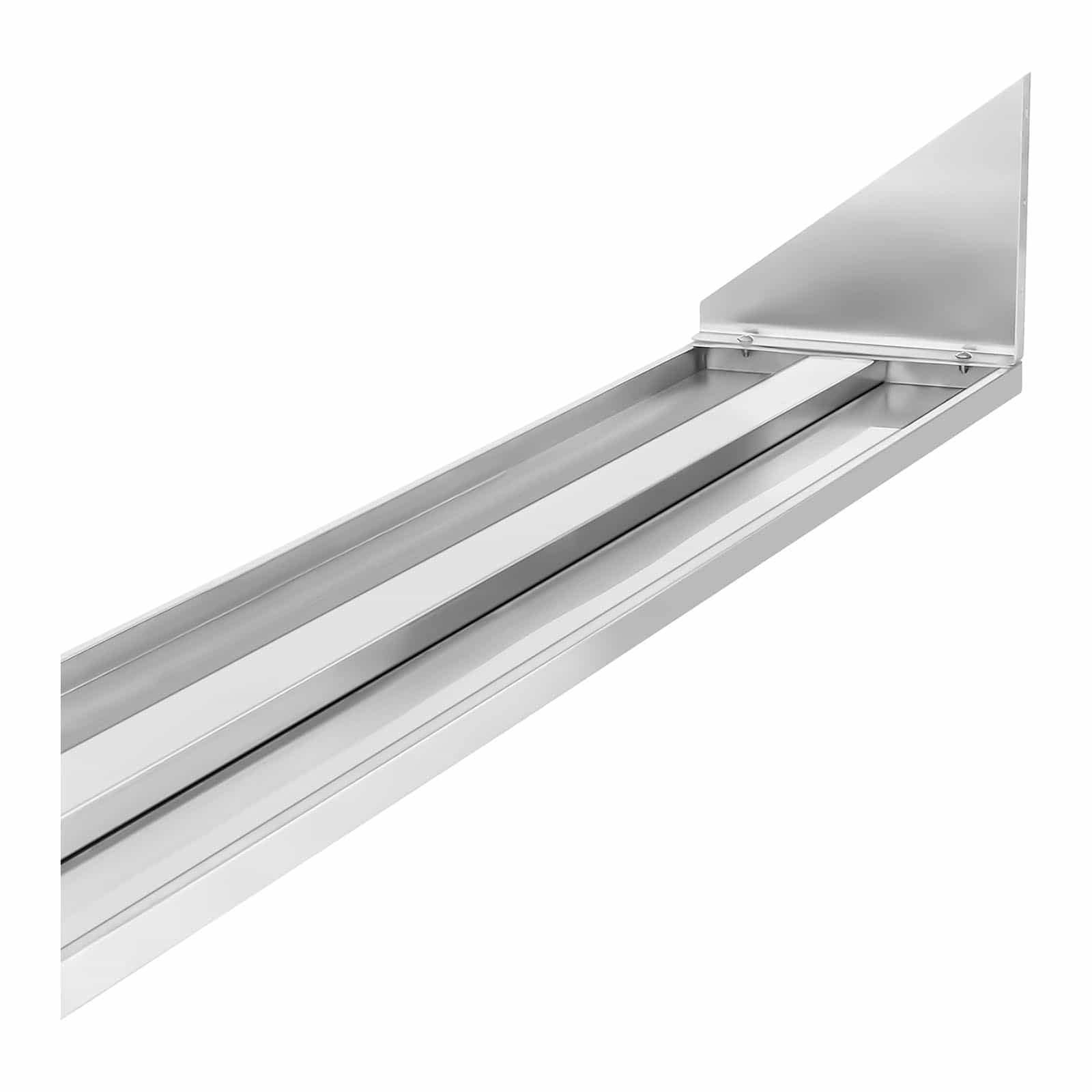 Royal Catering Étagère Murale Rangement Cuisine 2 Plateaux RCWR-120.2 (120 cm de Long, éléments pour Montage Mural, Design Moderne, INOX)