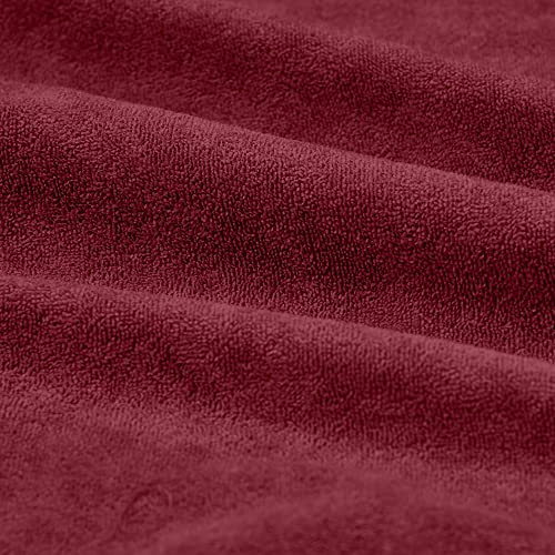 Image of Amigos 100% Waterproof Ultra Soft Cotton Feel Terry Mattress Protector King Size 84 inchx 72 inch | Breathable Hypoallergenic Elastic Fitted Mattresses Cover (84x72, Maroon)