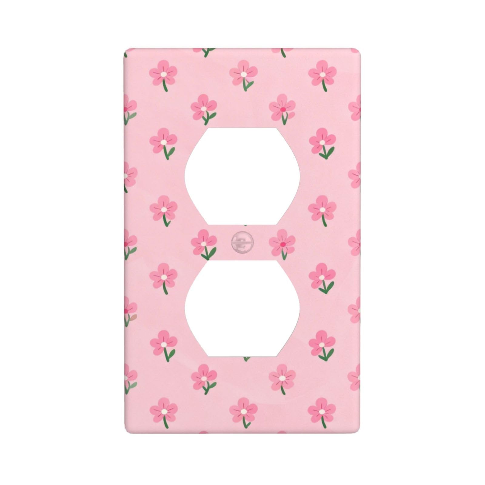 Floral Decorative Switch Plate Cover-Unbreakable Polycarbonate Wall Plate for Home Office, 1 Gang with Screws