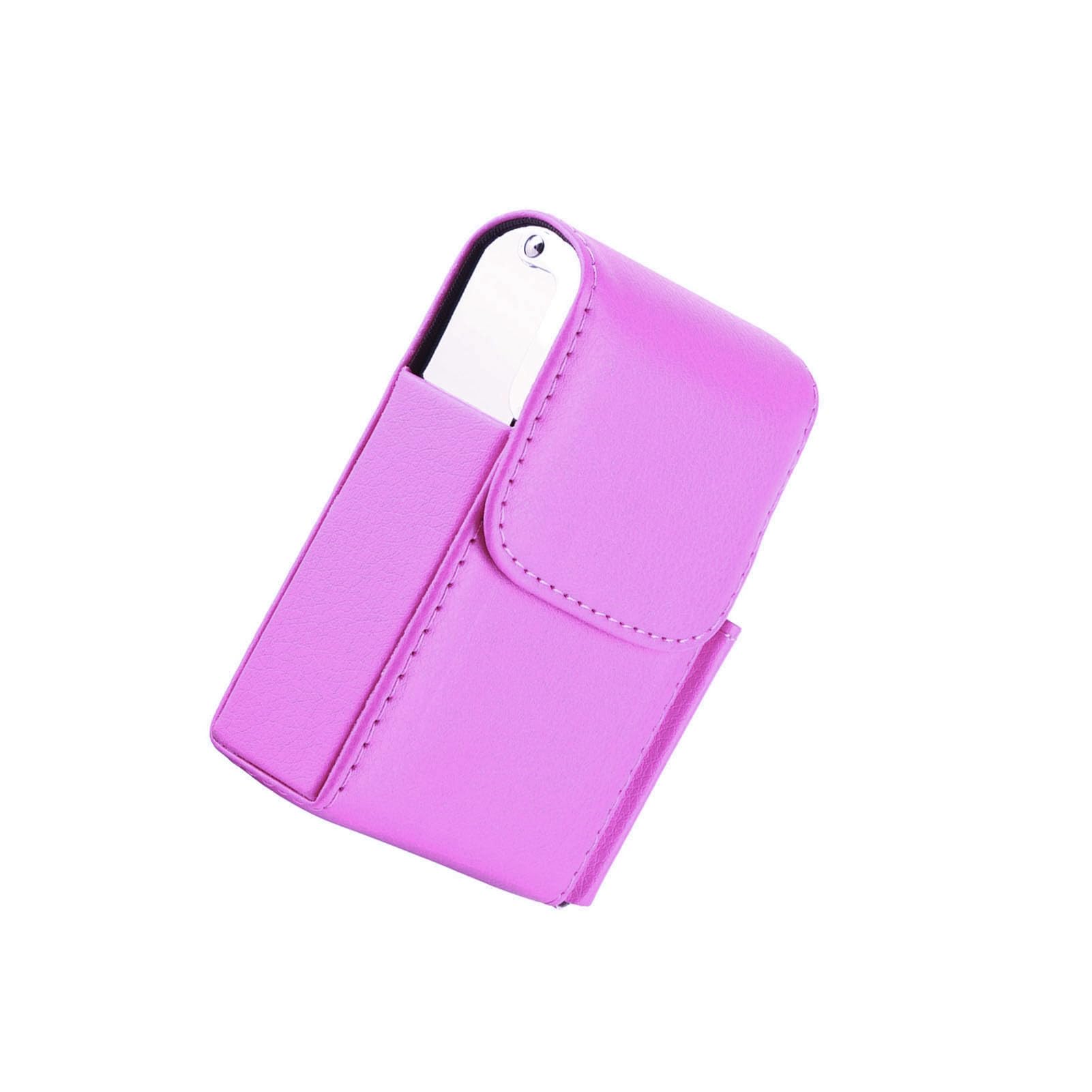 Portasigarette da Donna, Portasigarette in Pelle PU con Accendino Porta Carte di Nome Rosso Rosato